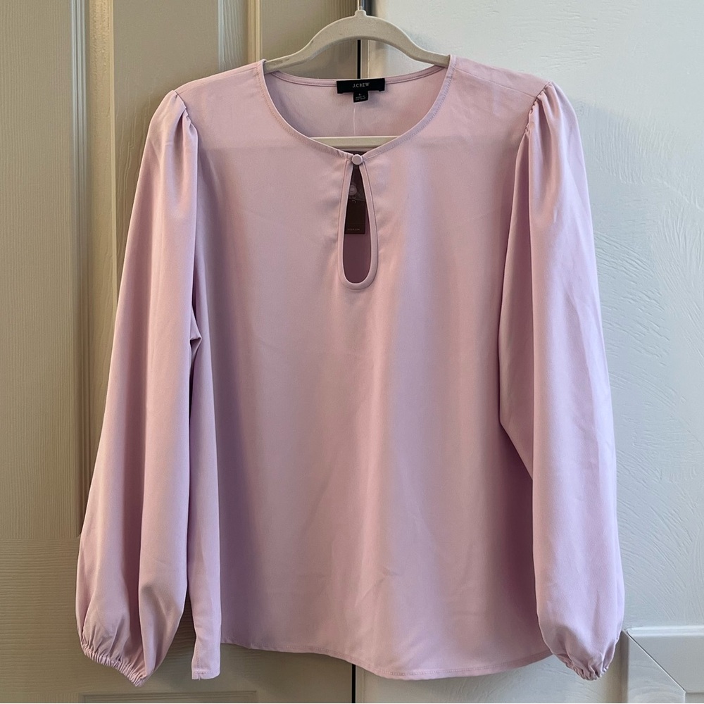 J. Crew Lavender Keyhole Blouse